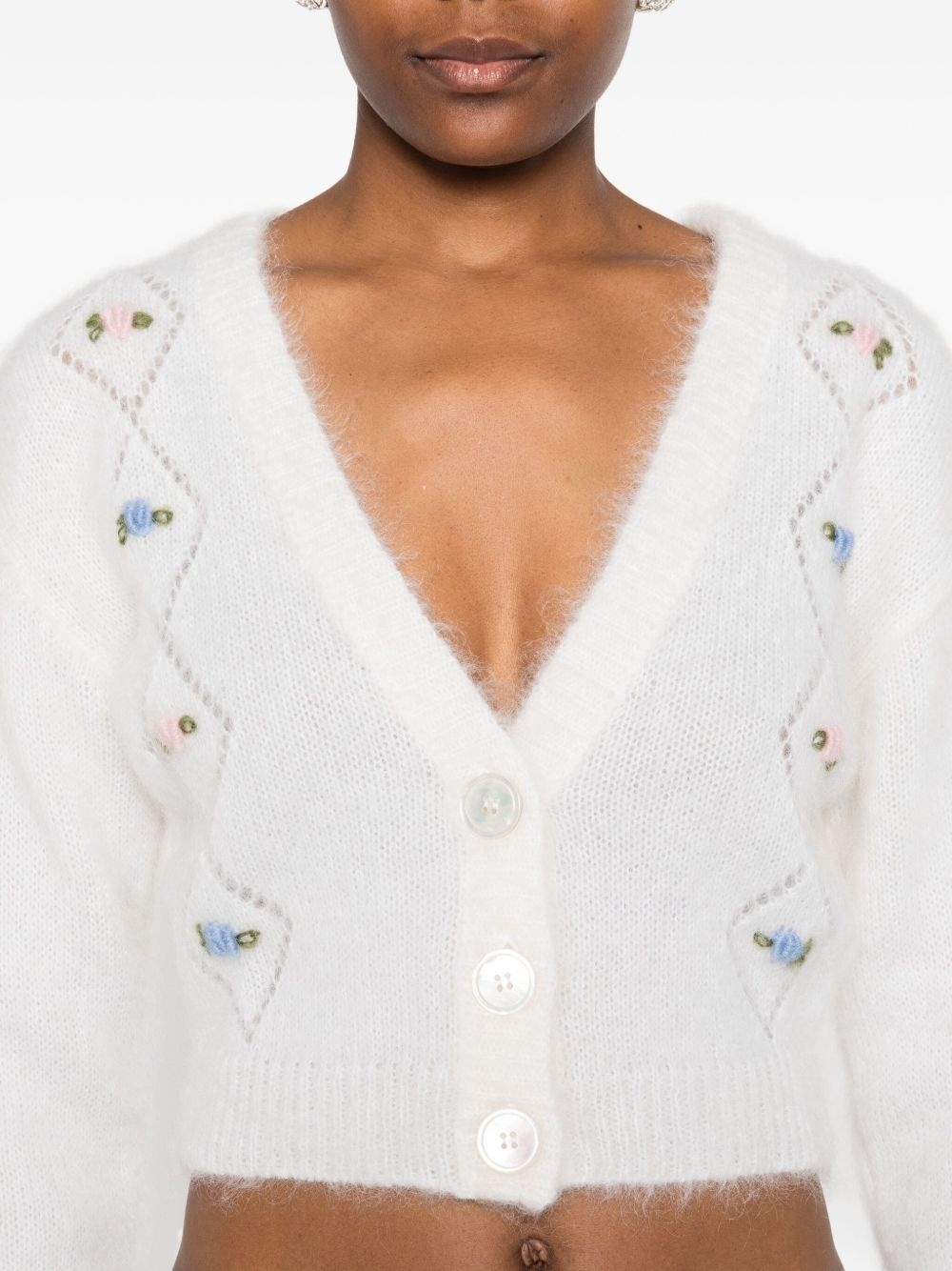 floral-embroidered cardigan - 5
