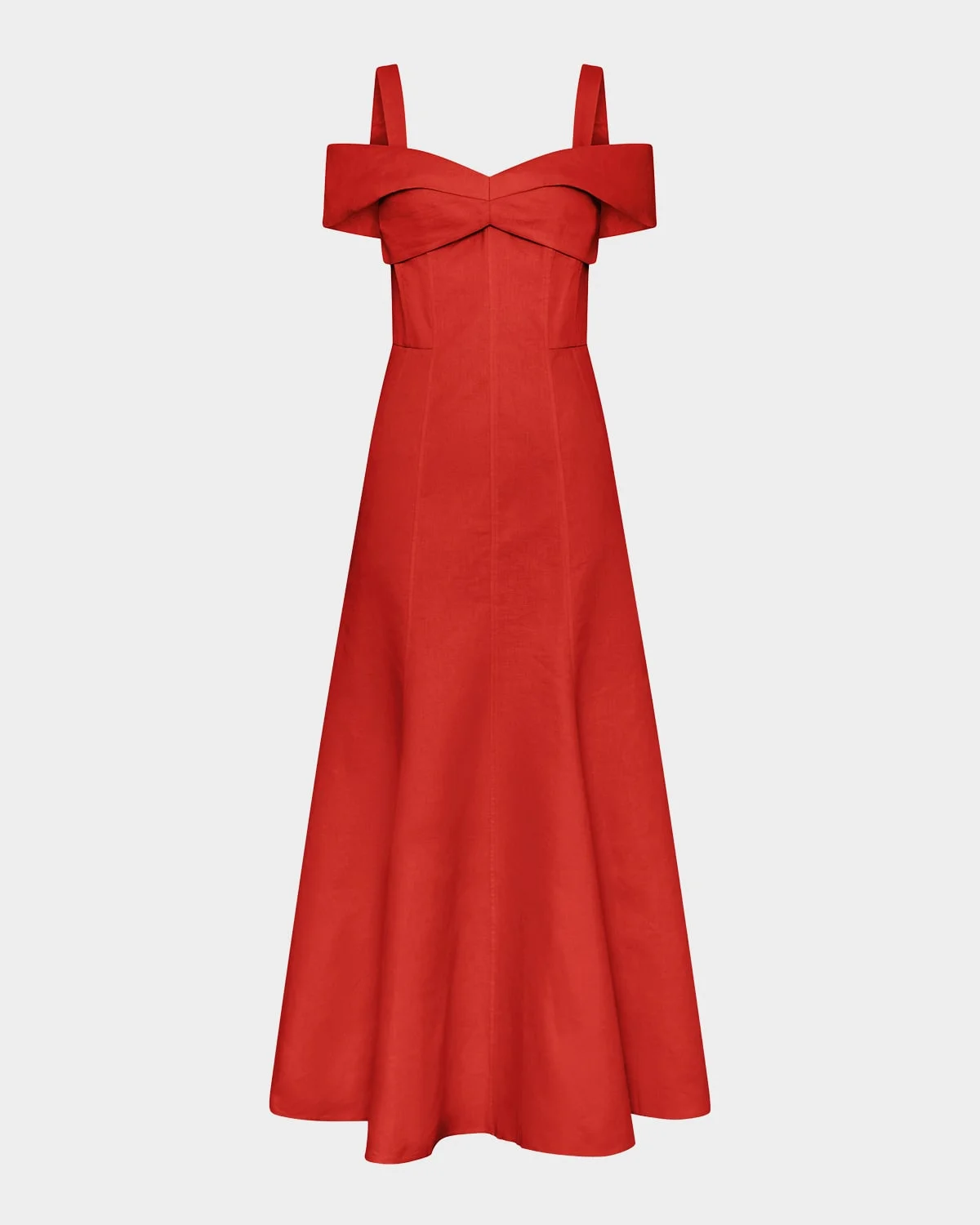 Ivana Cold-Shoulder Sweetheart Midi Dress - 1