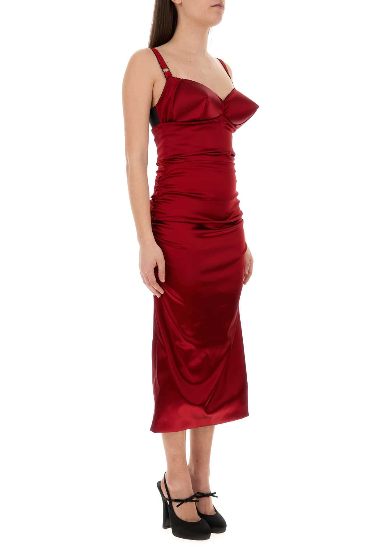 Dolce & Gabbana Women Red Satin Dress - 3