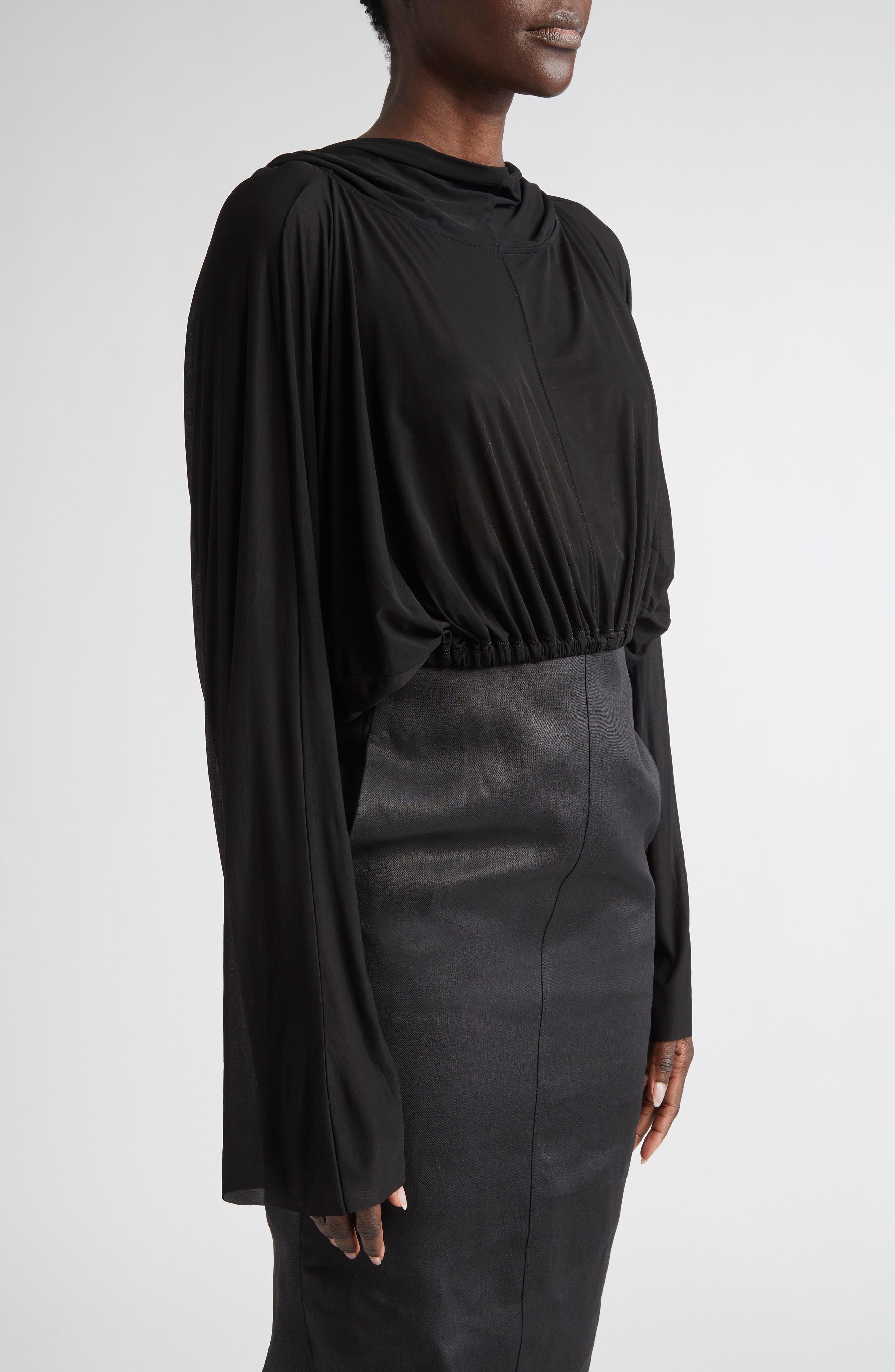Rick Owens Crop Hoodie in Black at Nordstrom - 4