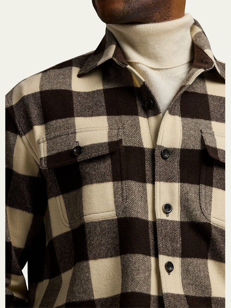 Ralph Lauren Men's Merino Wool Maxi-Check Overshirt outlook