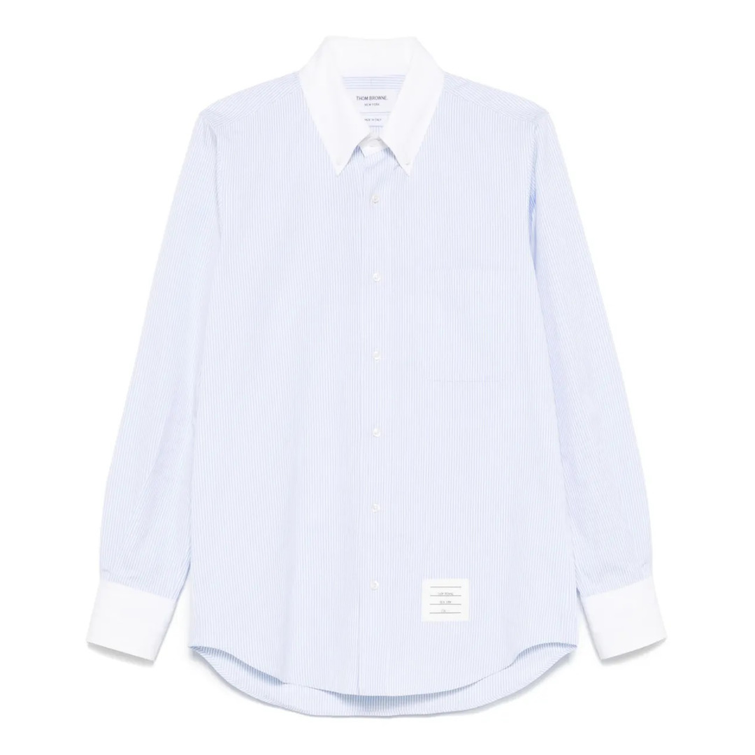 Micro University Striped Poplin Straight Fit Shirt Men - 7