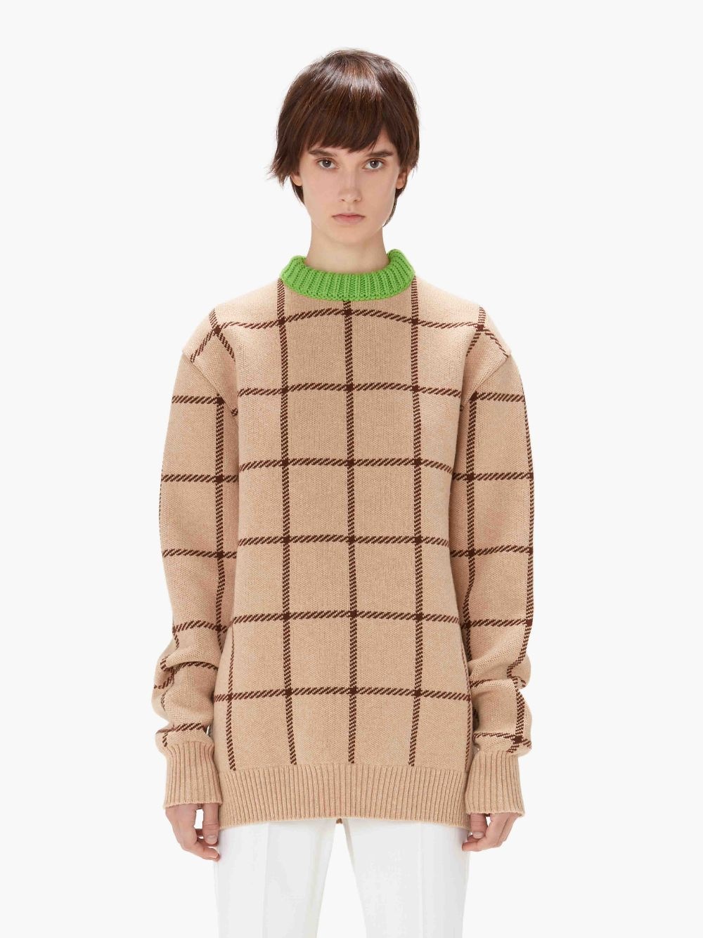 check-print merino jumper - 2