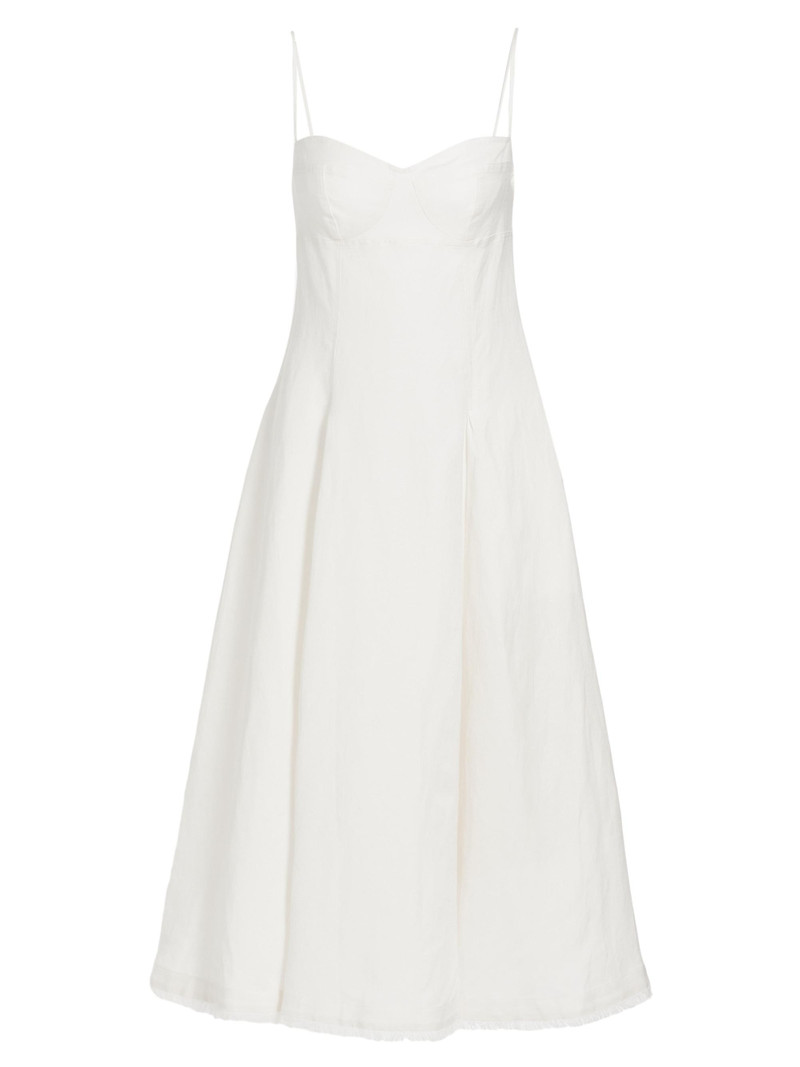 Women's Analise Linen-Blend Bustier Midi-Dress - White 1
