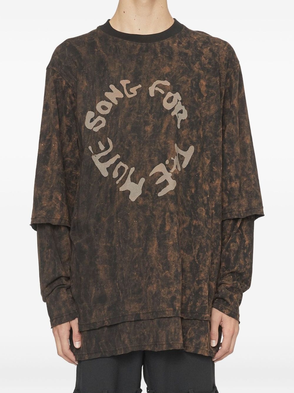 distressed-logo T-shirt - 1