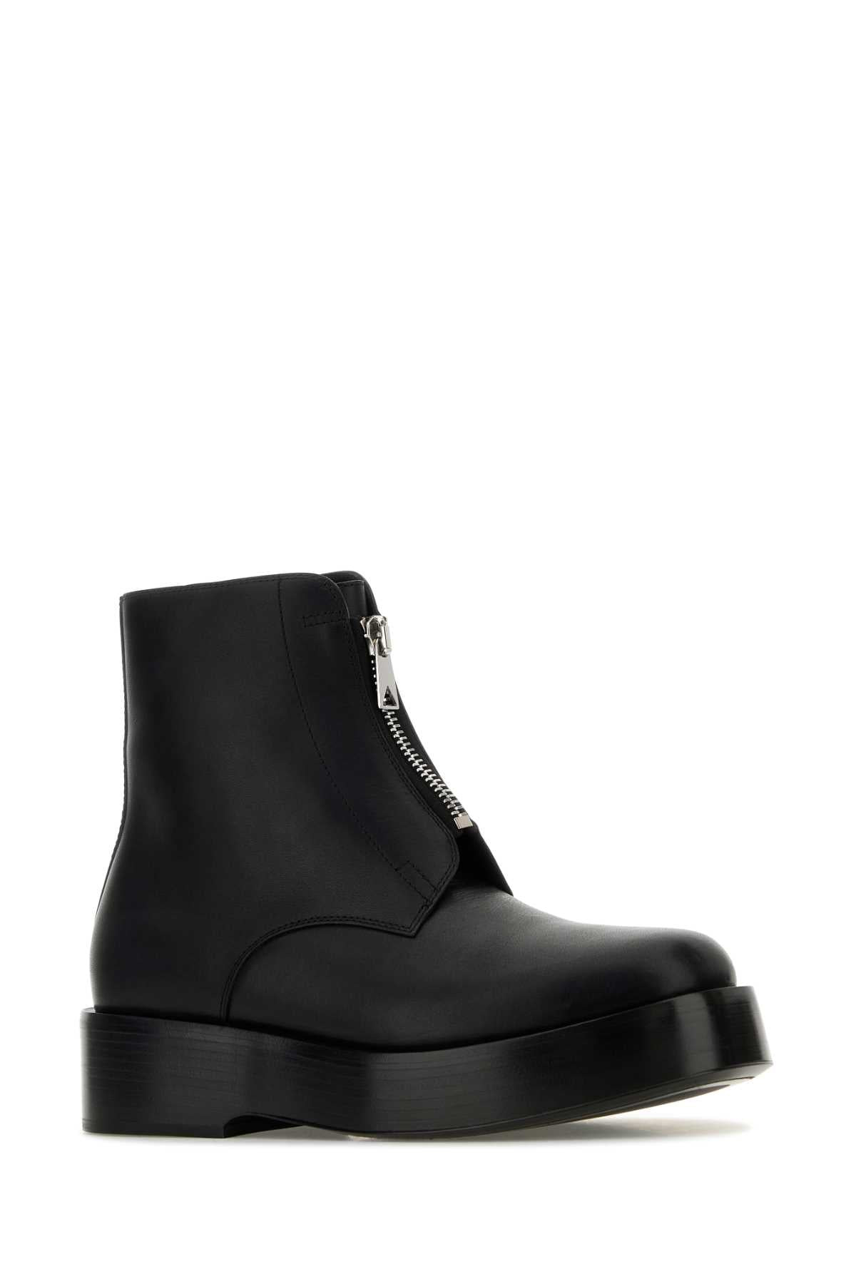 Bottega Veneta Men Black Leather Torino Ankle Boots - 2