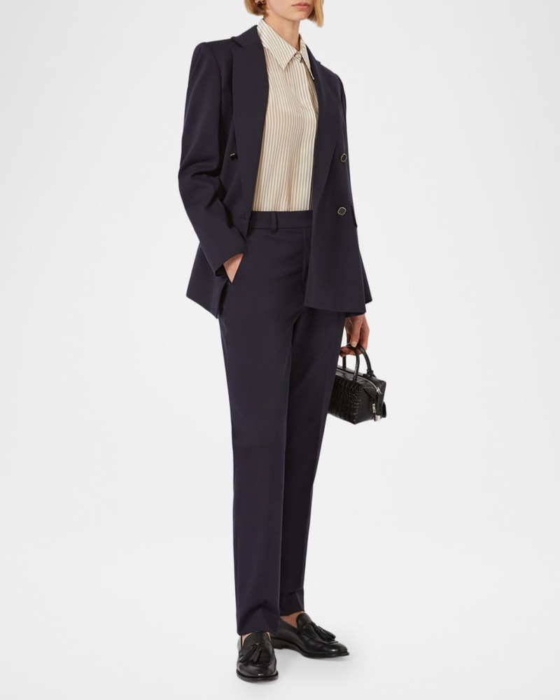Max Mara Studio Pick Stitch Jersey Cigarette Trousers outlook