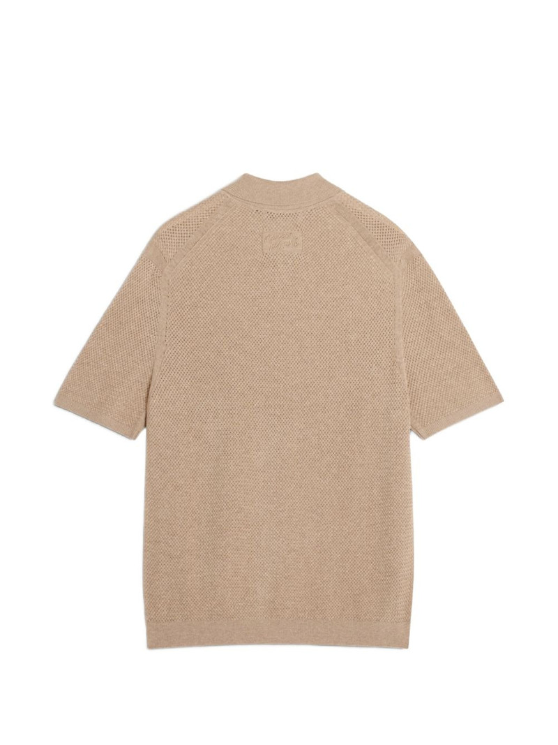 textured-knit short-sleeve polo shirt 4