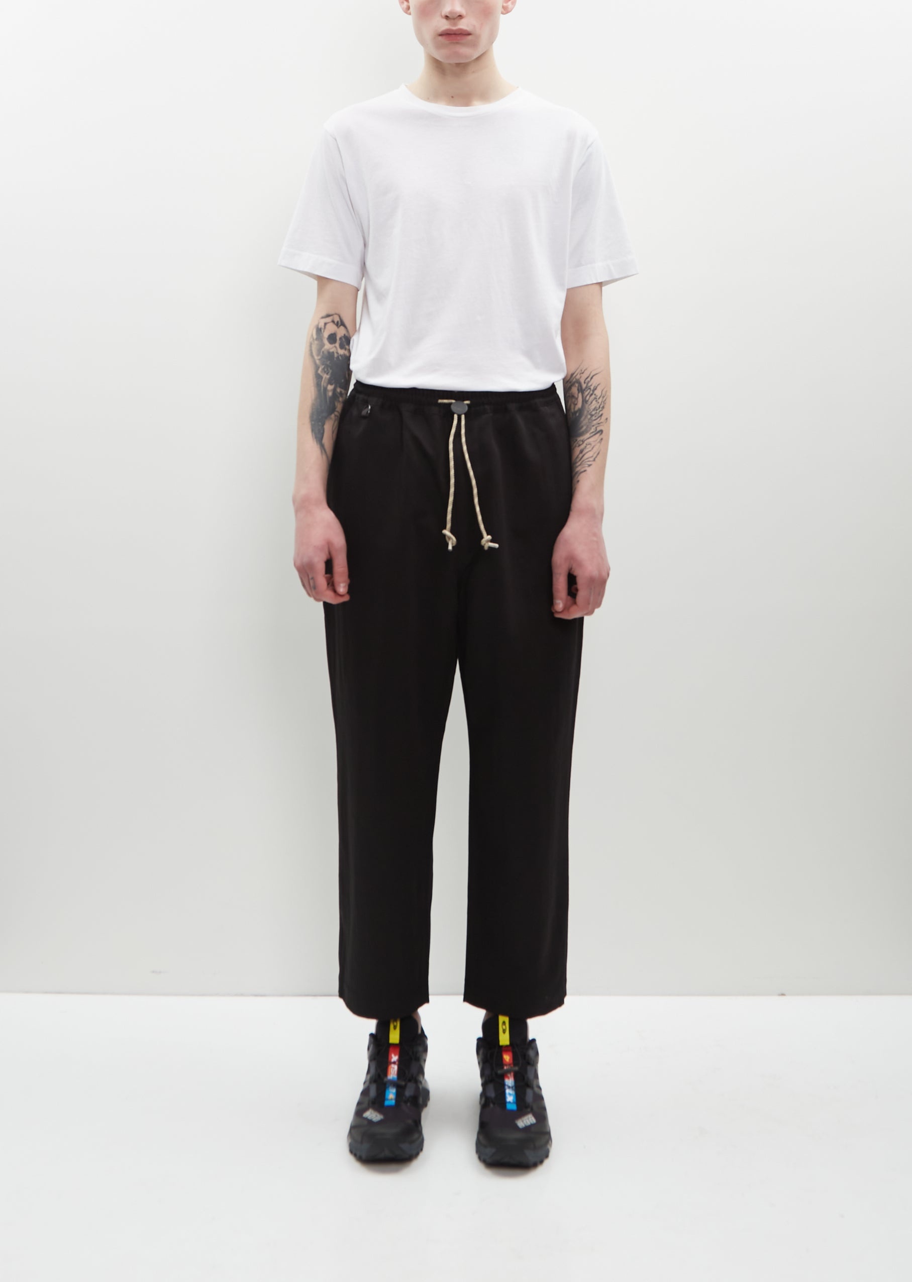 Cotton Linen Twill Pant — Black - 1