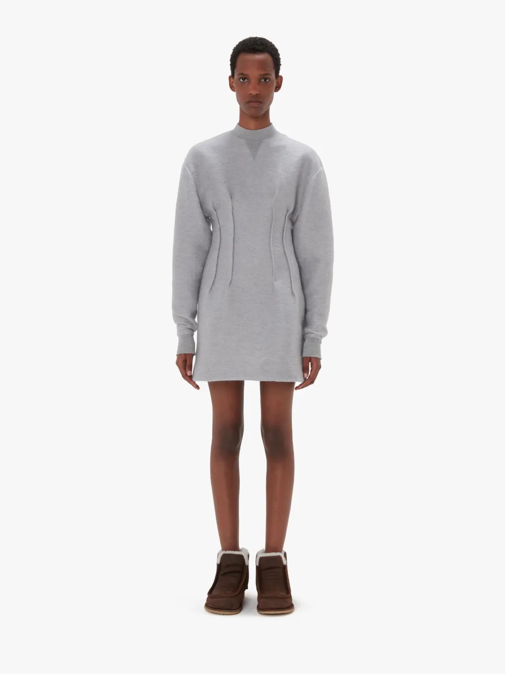 TEXTURED LONG SLEEVE HOURGLASS DRESS - 2