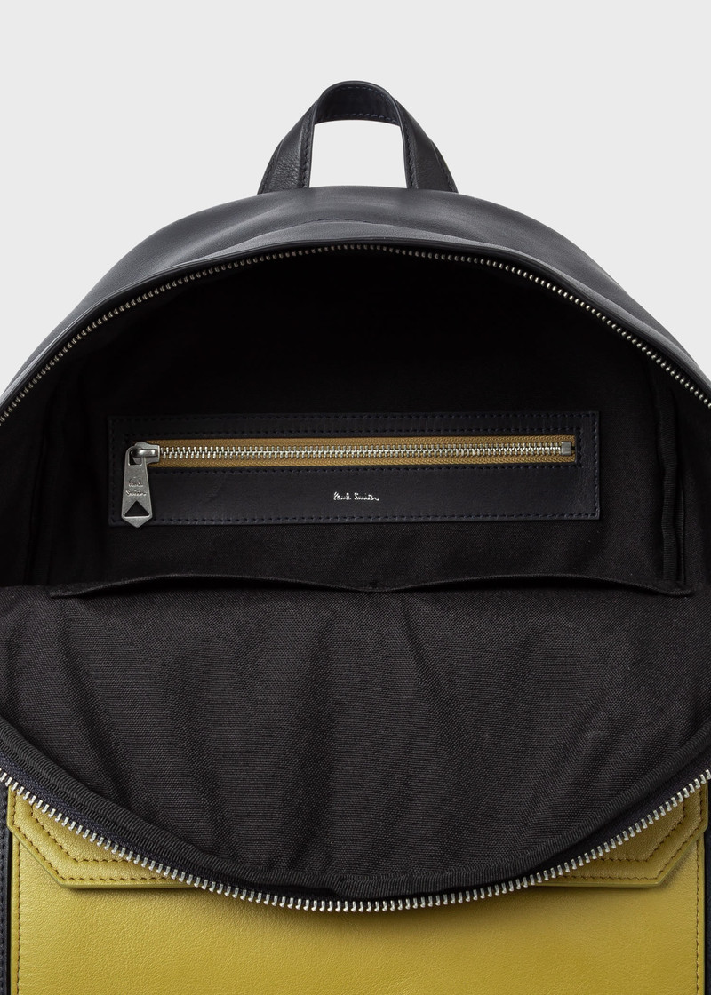 Leather Contrast Pocket Backpack 4