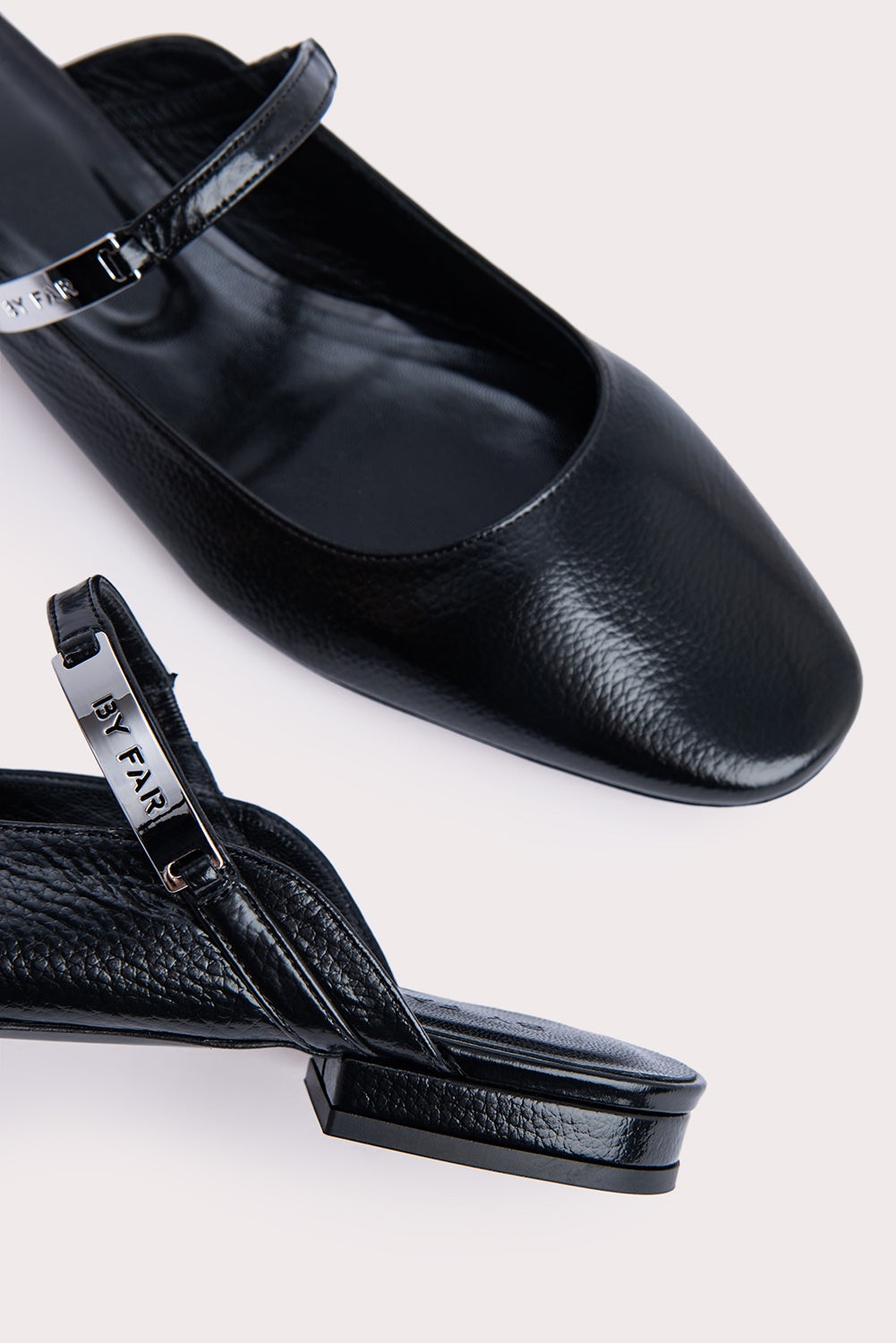 Etta Black Gloss Grained Leather - 4