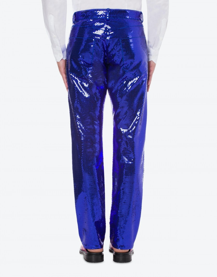 GABARDINE TROUSERS WITH SEQUINS - 3