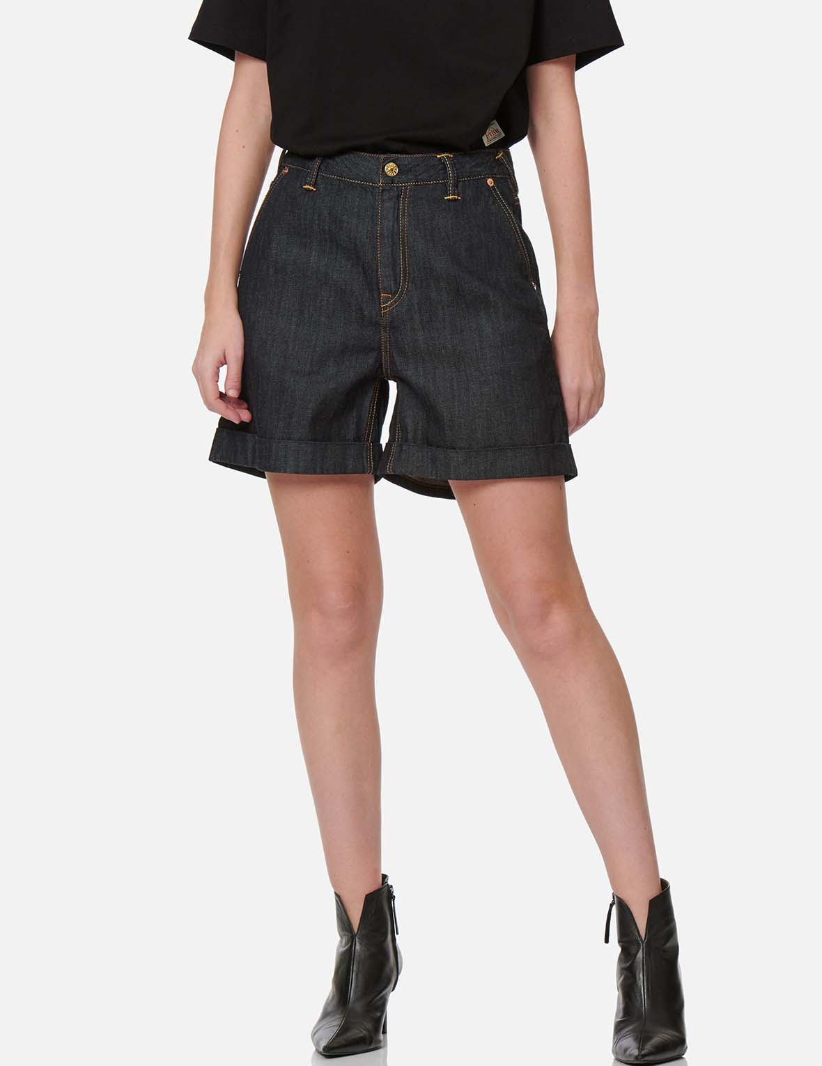 SEAGULL EMBROIDERY DENIM SHORTS - 3