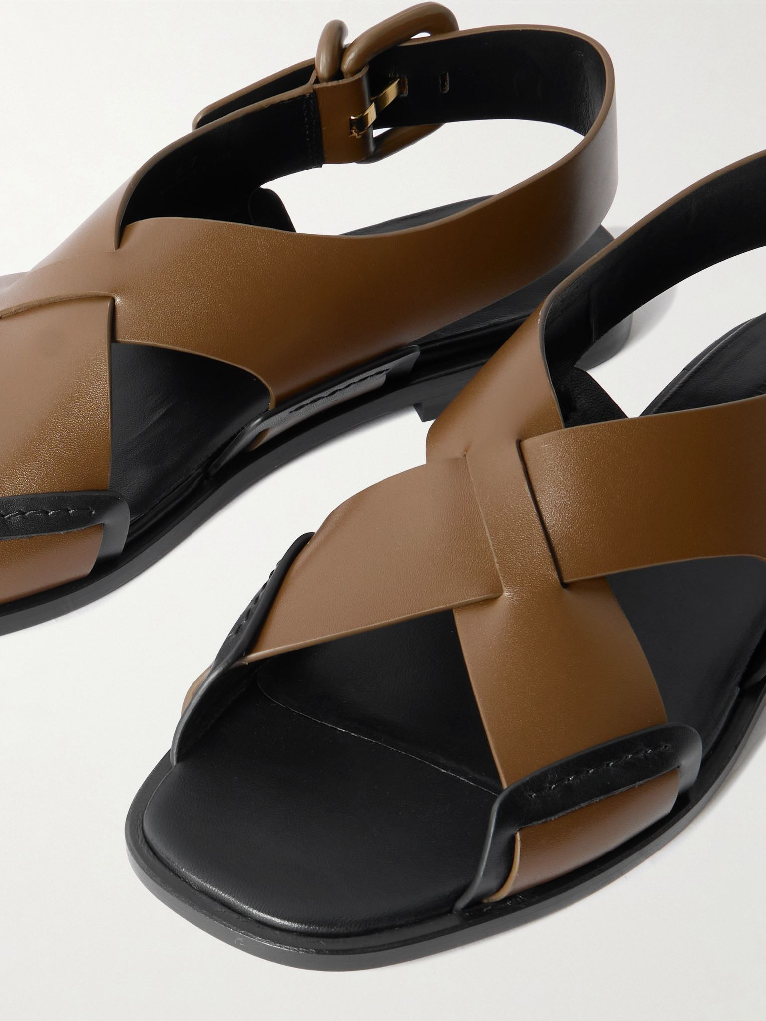 Leather sandals Dark brown - 4