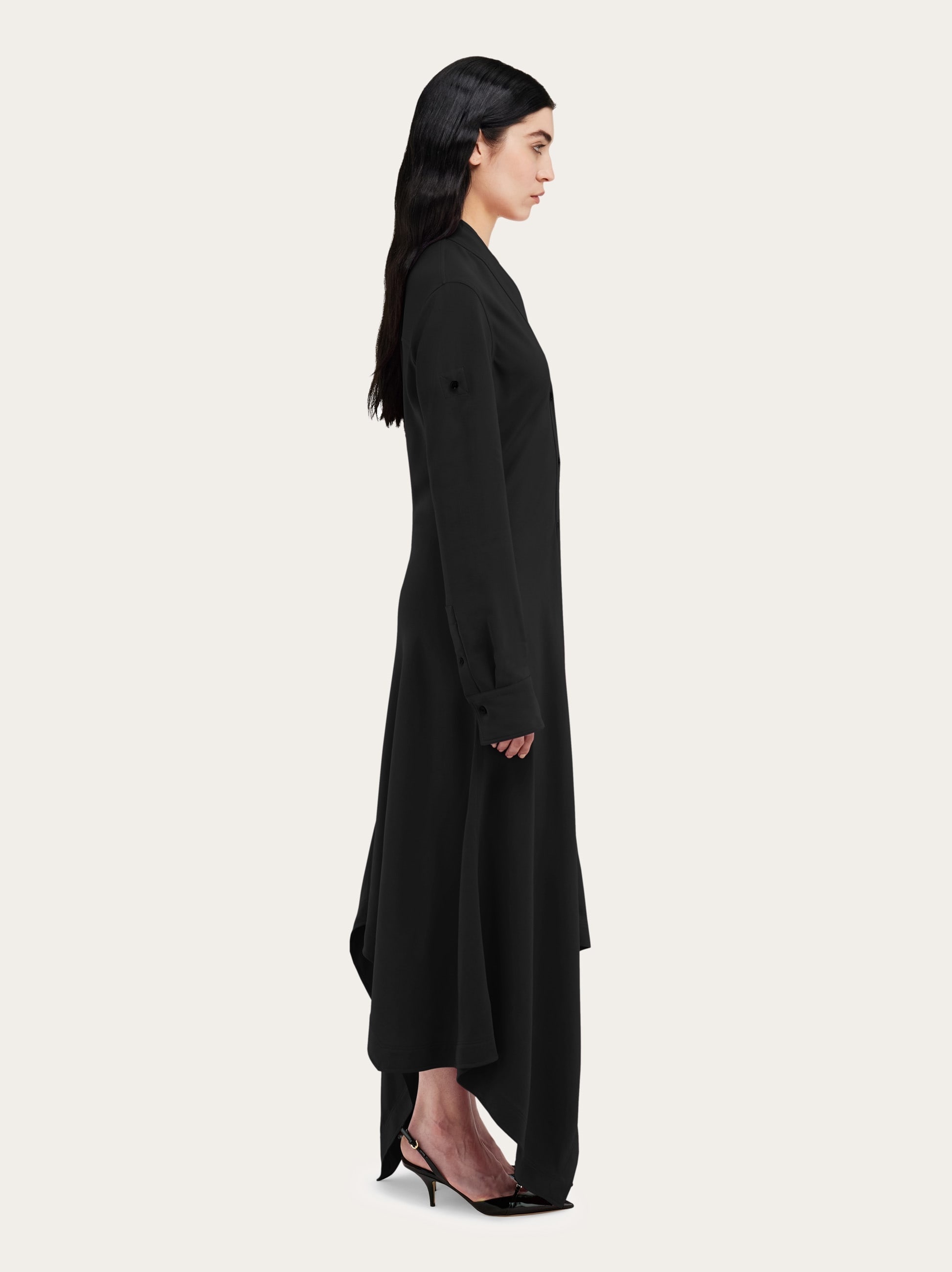 Shirt dress with handkerchief hem - 3
