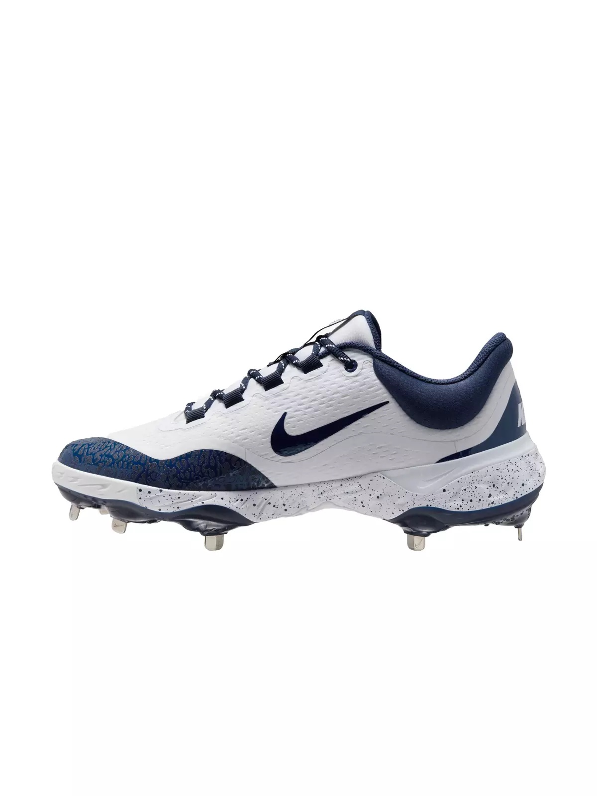 Alpha Huarache Elite 4 Low MCS "White/Navy" Men's Baseball Cleat - 2