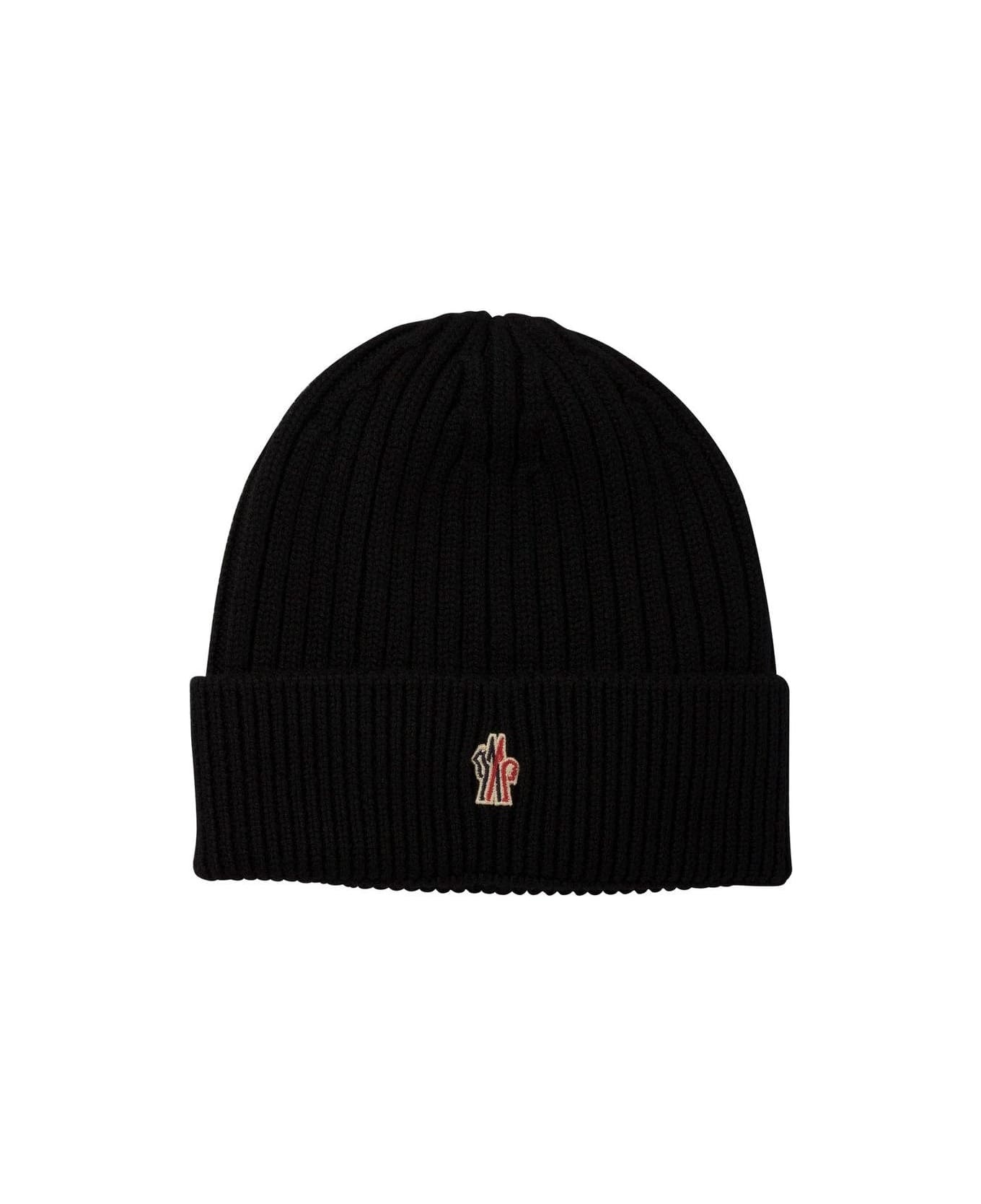 Logo Embroidered Knit Beanie - 1