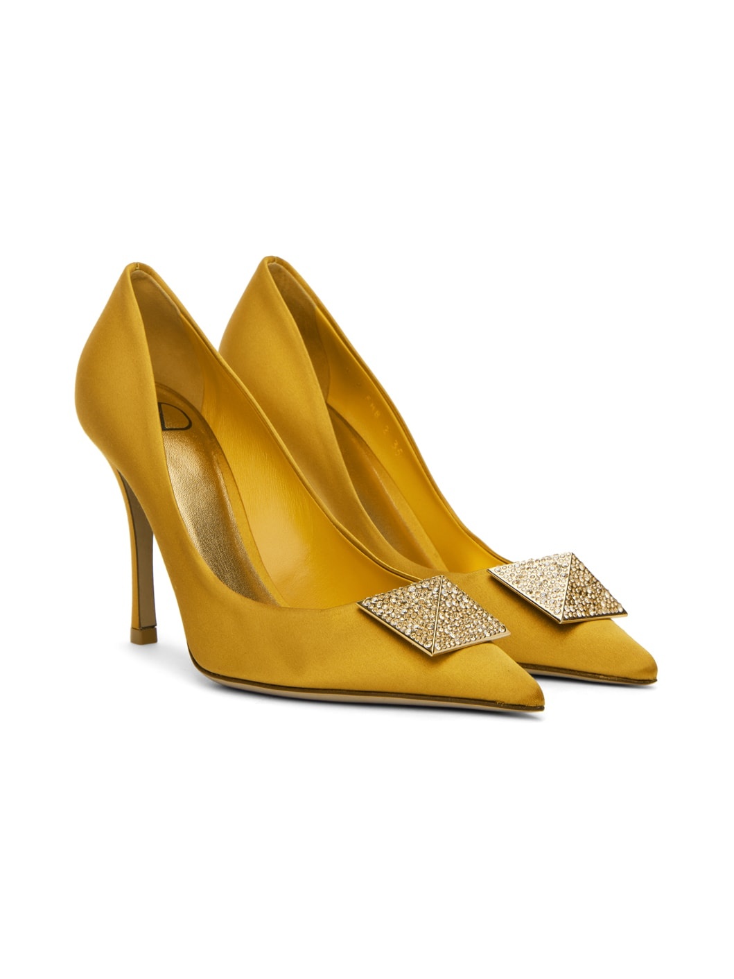 Yellow One Stud 100 Heels - 4