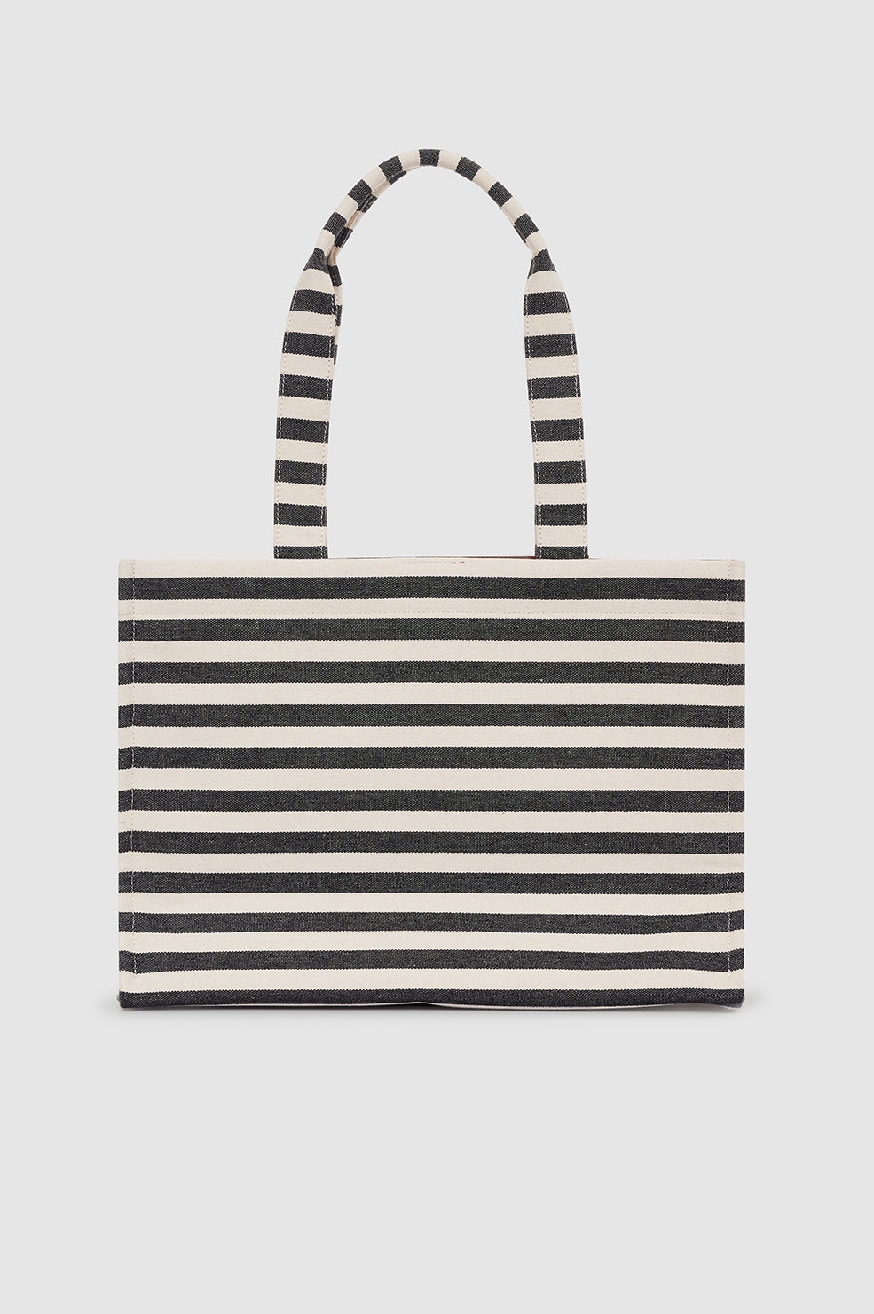 Lara Tote - Black And Natural Stripe - 3
