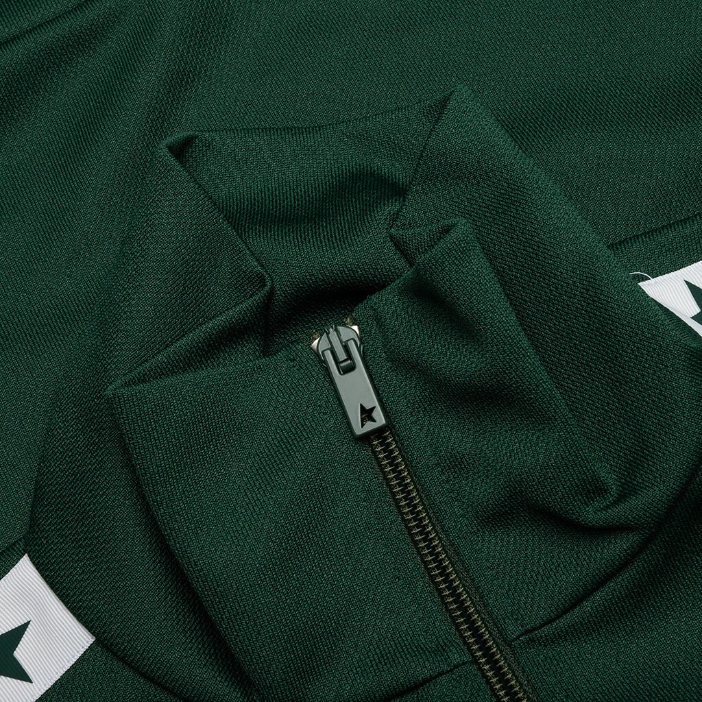 WOMEN'S STAR ZIPPED TRACK JACKET - BRIGHT GREEN - 3