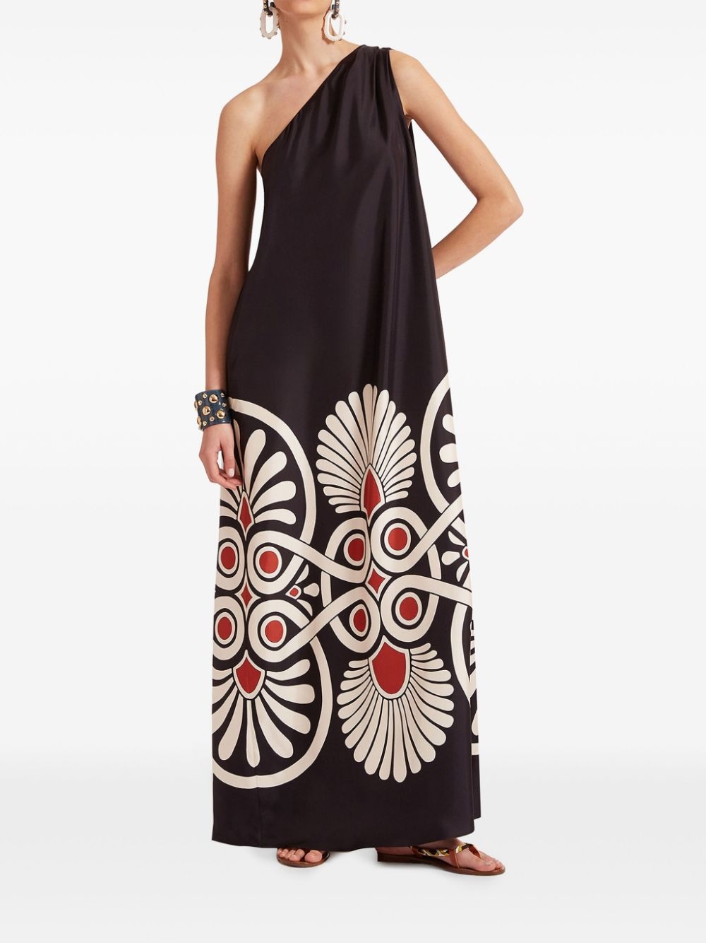 Roy geometric-print silk dress - 2