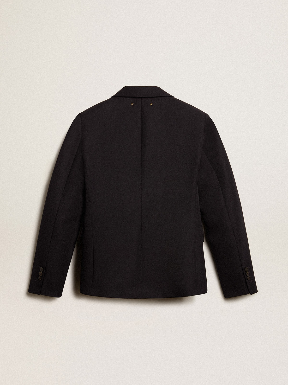 Women’s single-breasted blazer in dark blue wool gabardine - 6