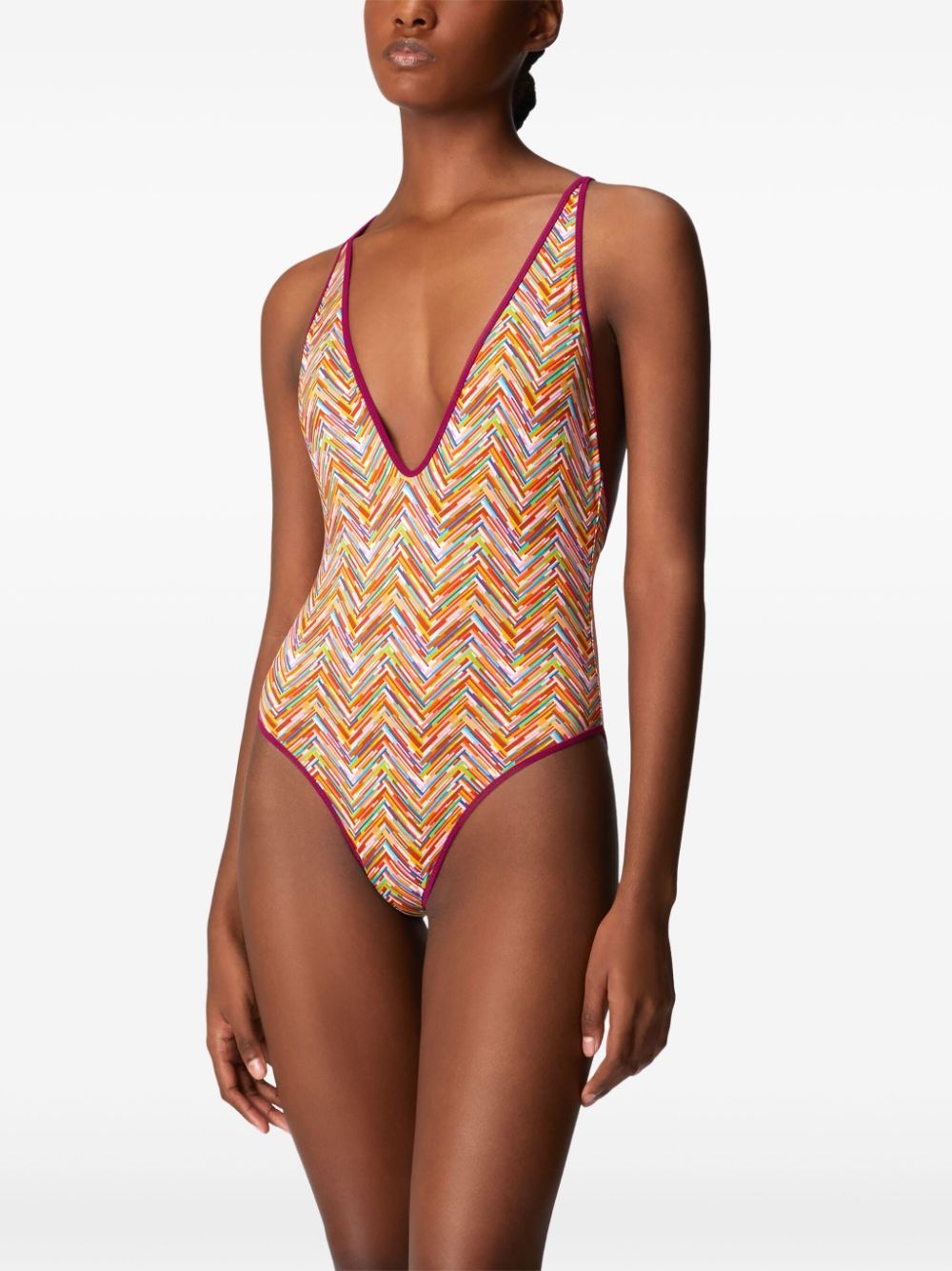 zigzag-print swimsuit - 3