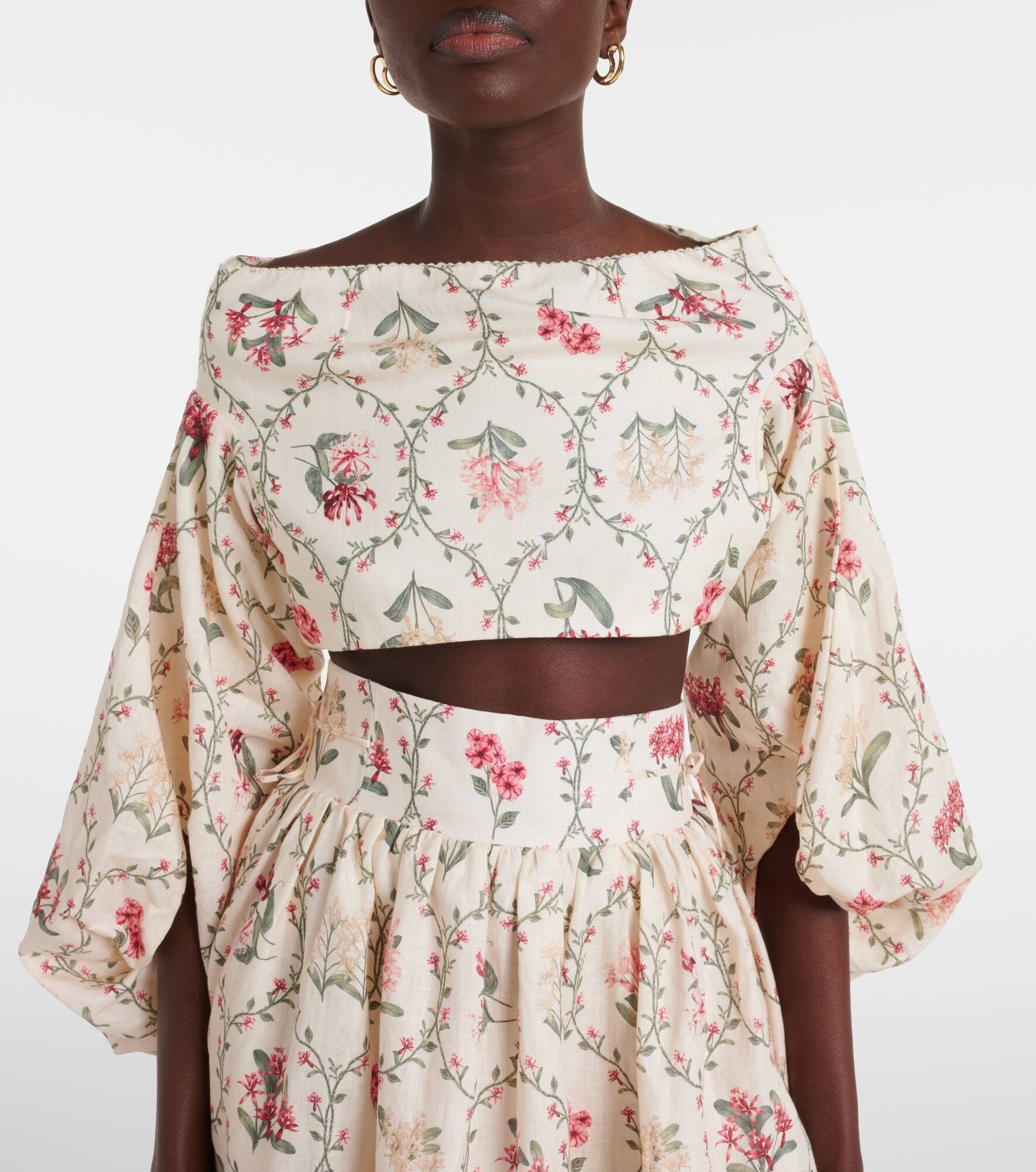 Floral linen top - 4