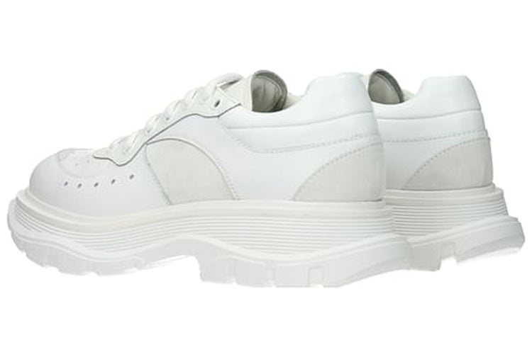Alexander McQueen Tread Suede-panelled Leather Trainers 'White' 627222WHRH59071 - 3