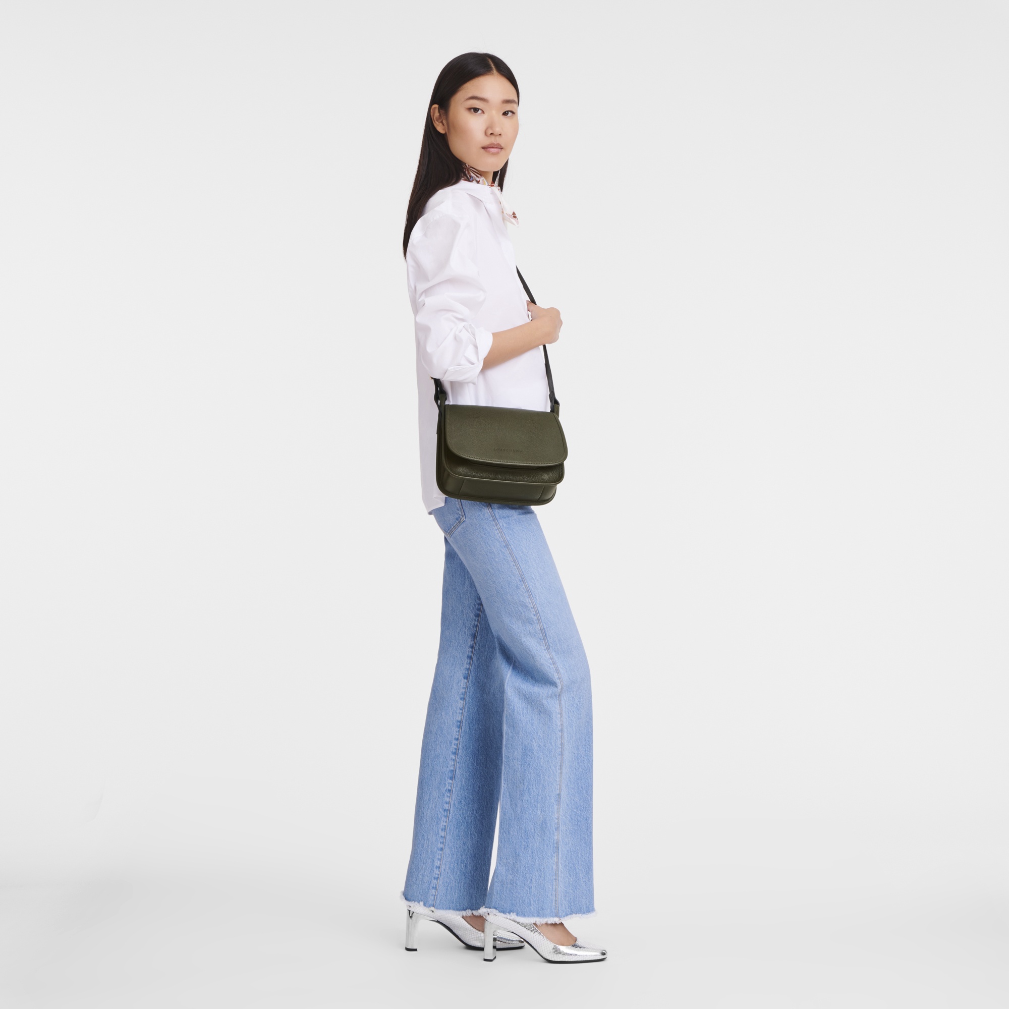 Le Foulonné S Crossbody bag Khaki - Leather - 2