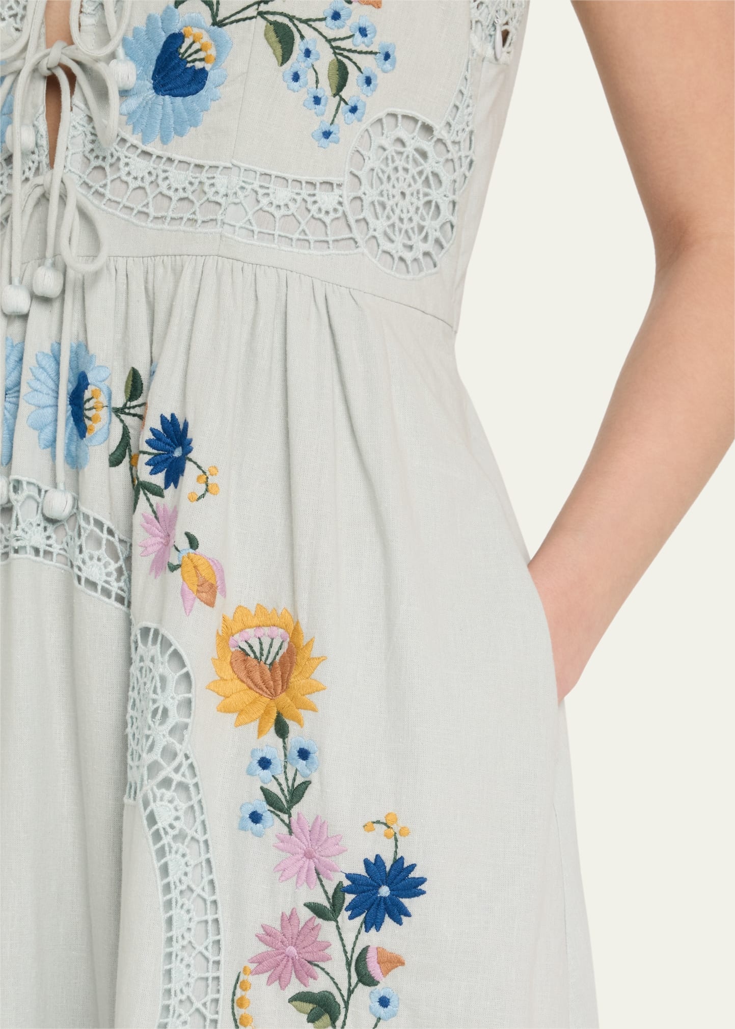 Celia Floral Embroidered Slip Dress - 5