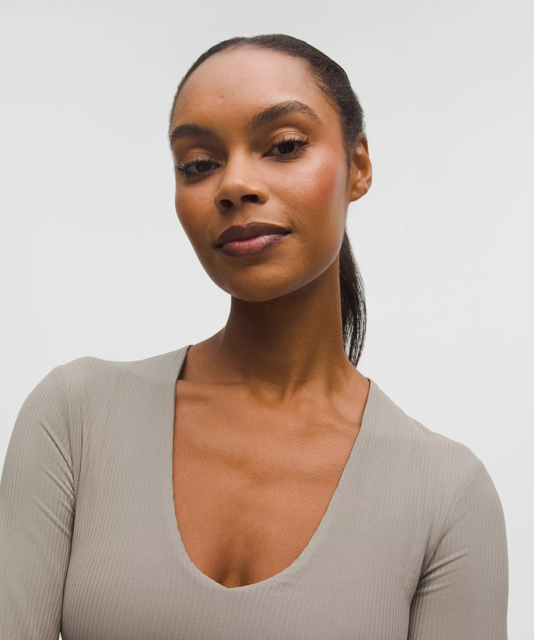 All It Takes Ribbed Nulu V-Neck Long-Sleeve Shirt *B-D Cups - 4