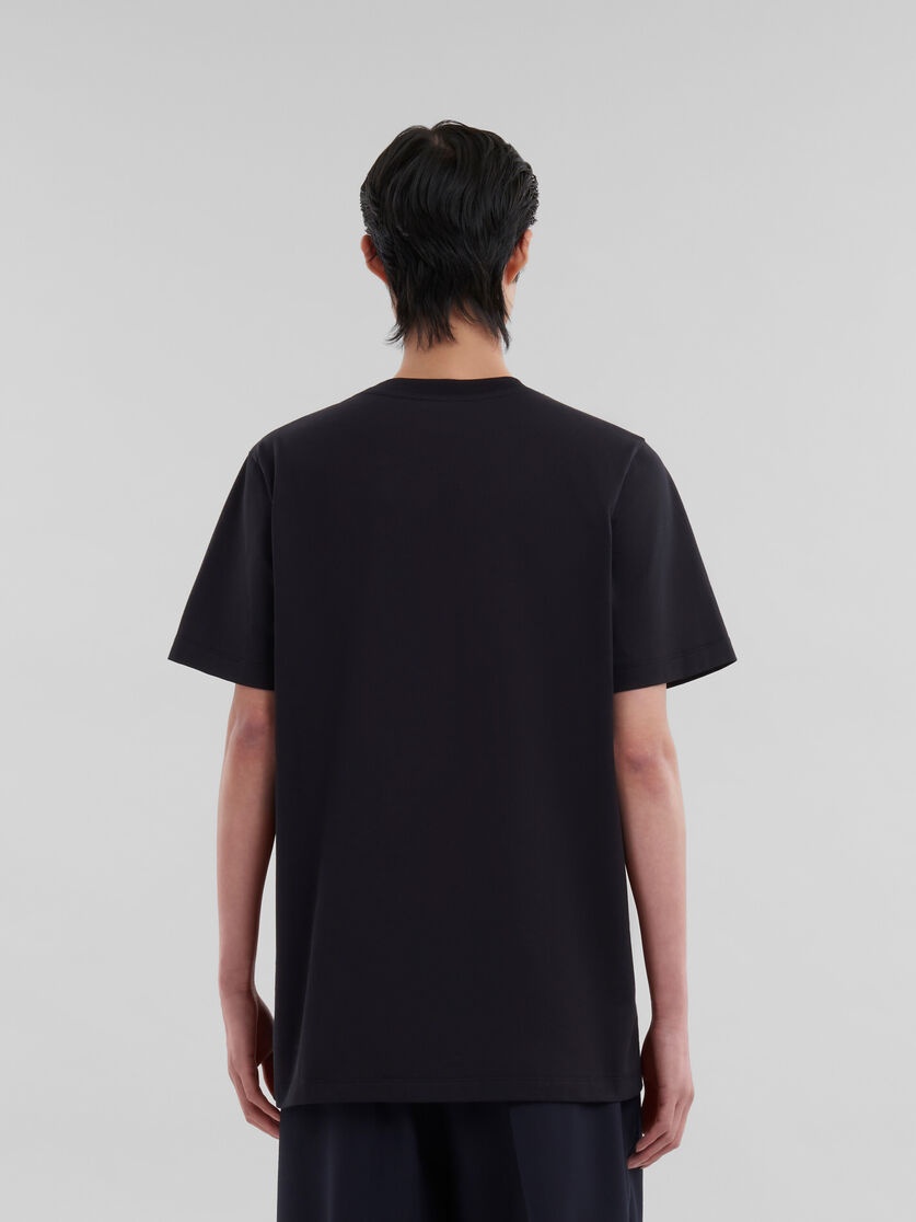 Marni BLACK ORGANIC COTTON T-SHIRT WITH MARNI PATCH | REVERSIBLE