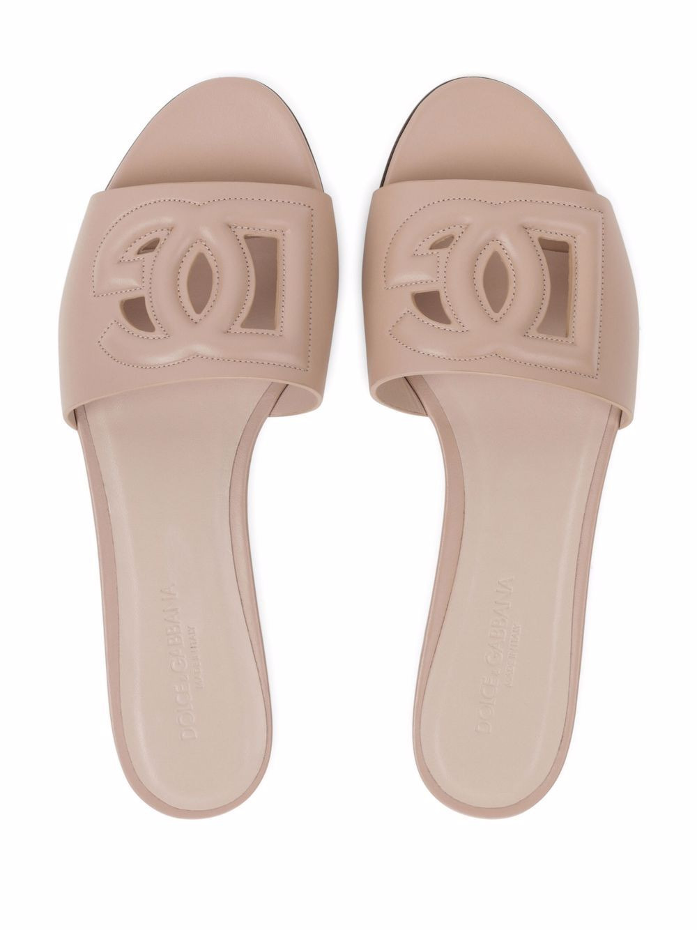 Dolce & Gabbana Women Dg Logo Leather Flat Sandals - 3