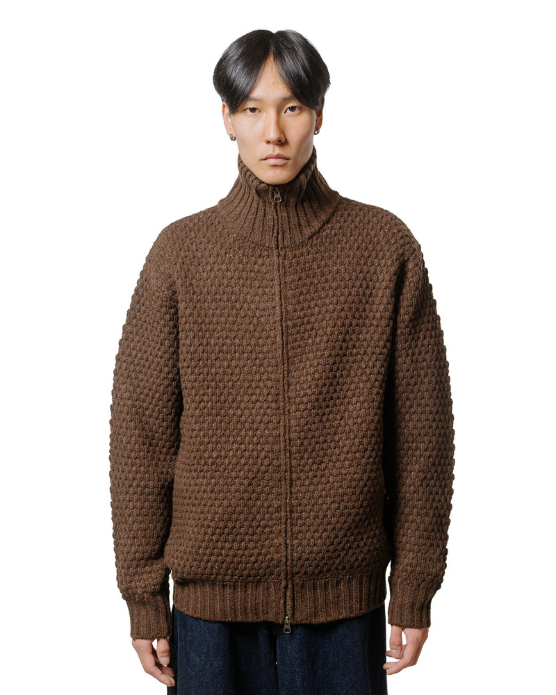 BEAMS PLUS Full Zip Popcorn Pattern Brown outlook