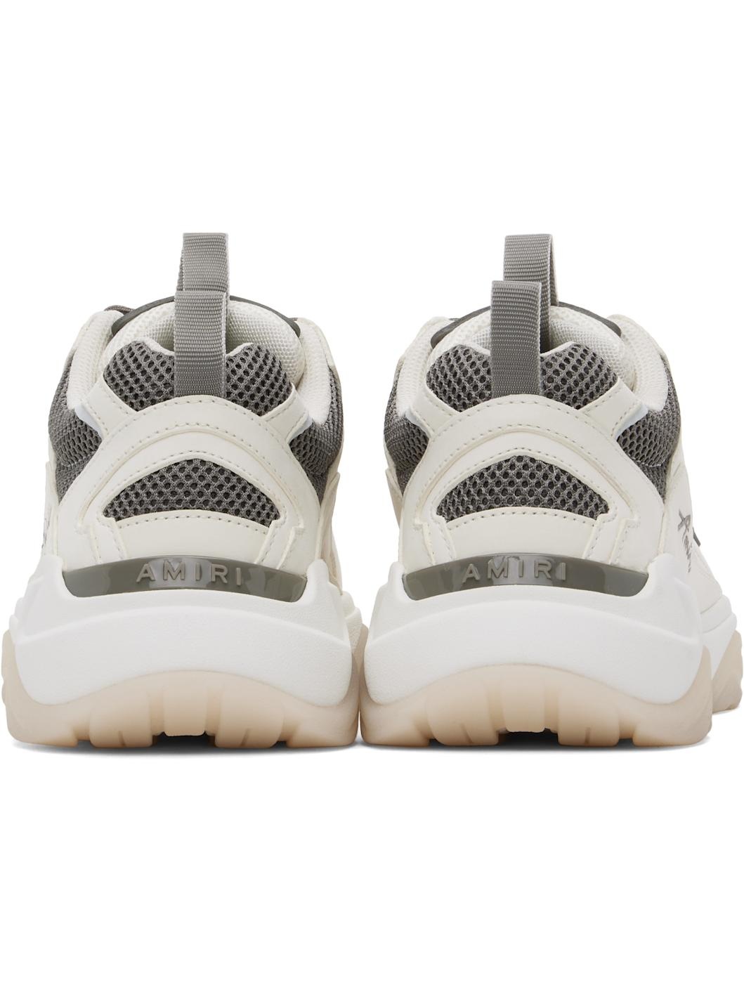 White & Gray Bone Runner Sneakers - 2