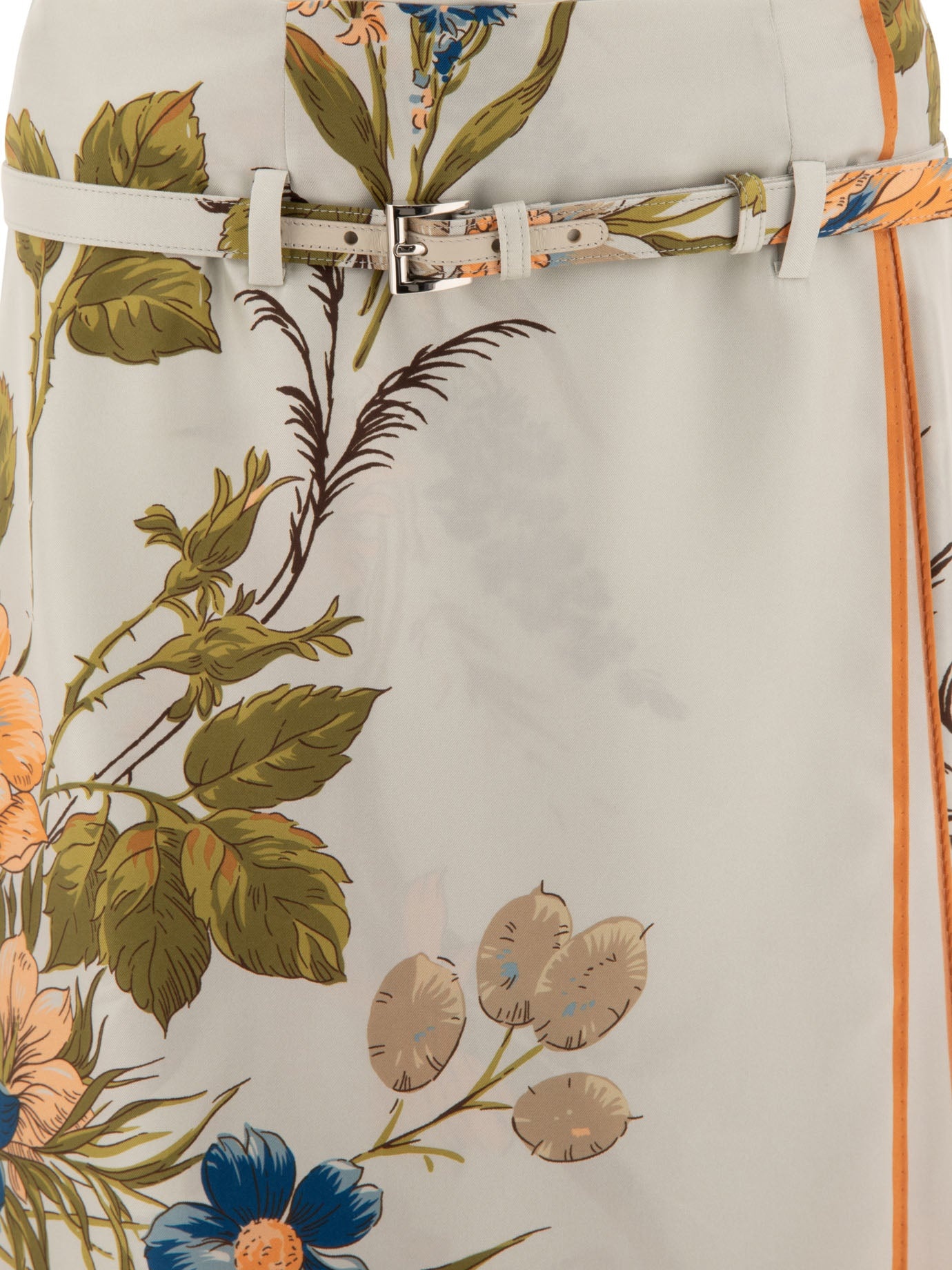 Prada Prada Printed Silk Twill Skirt | worldclassfashion