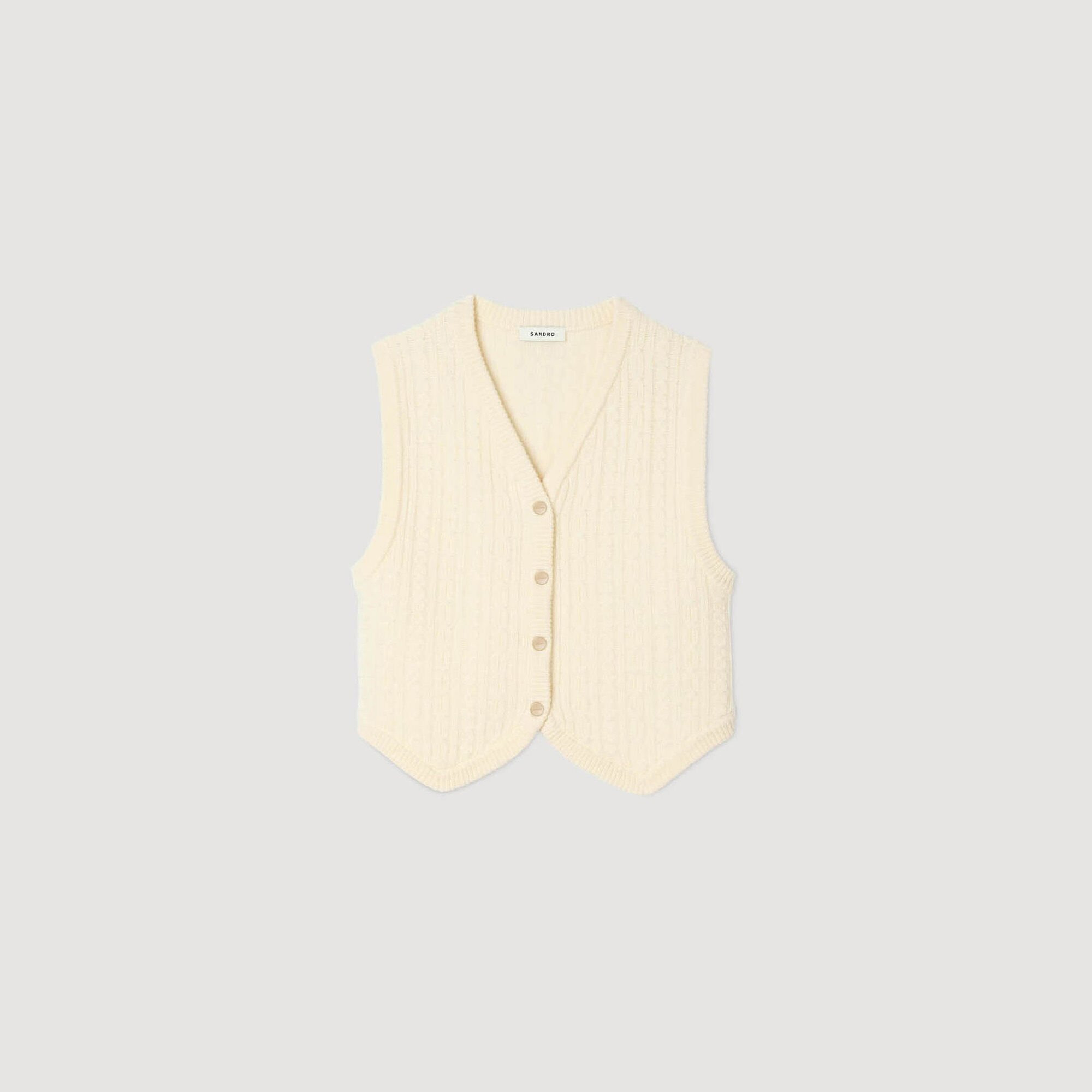 CABLE KNIT VEST - 6