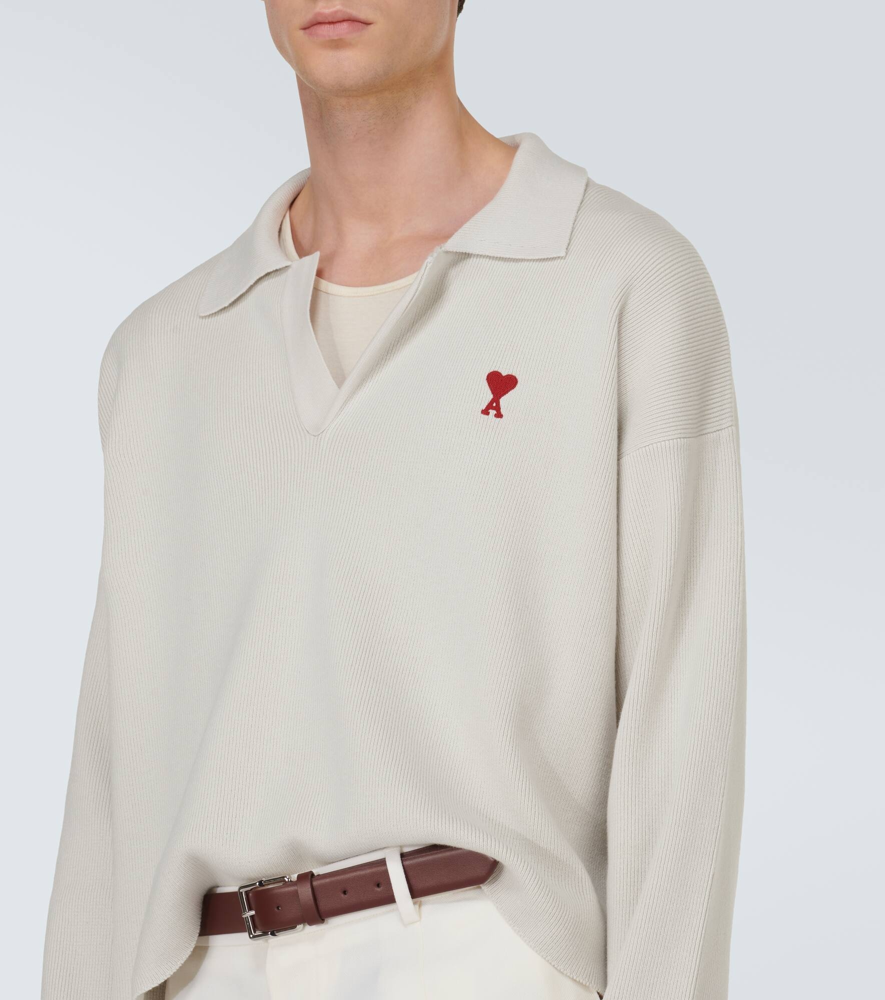 Ami de Cœur cotton-blend polo sweater - 5