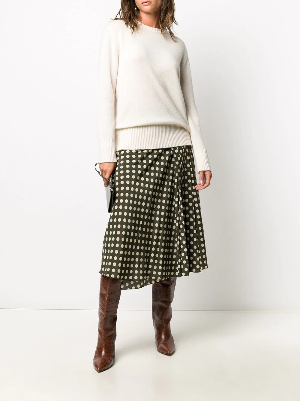 polka dot silk skirt - 2