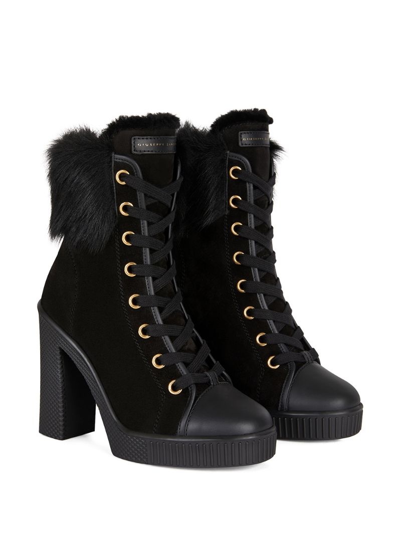 fur-shearling trim boots - 2