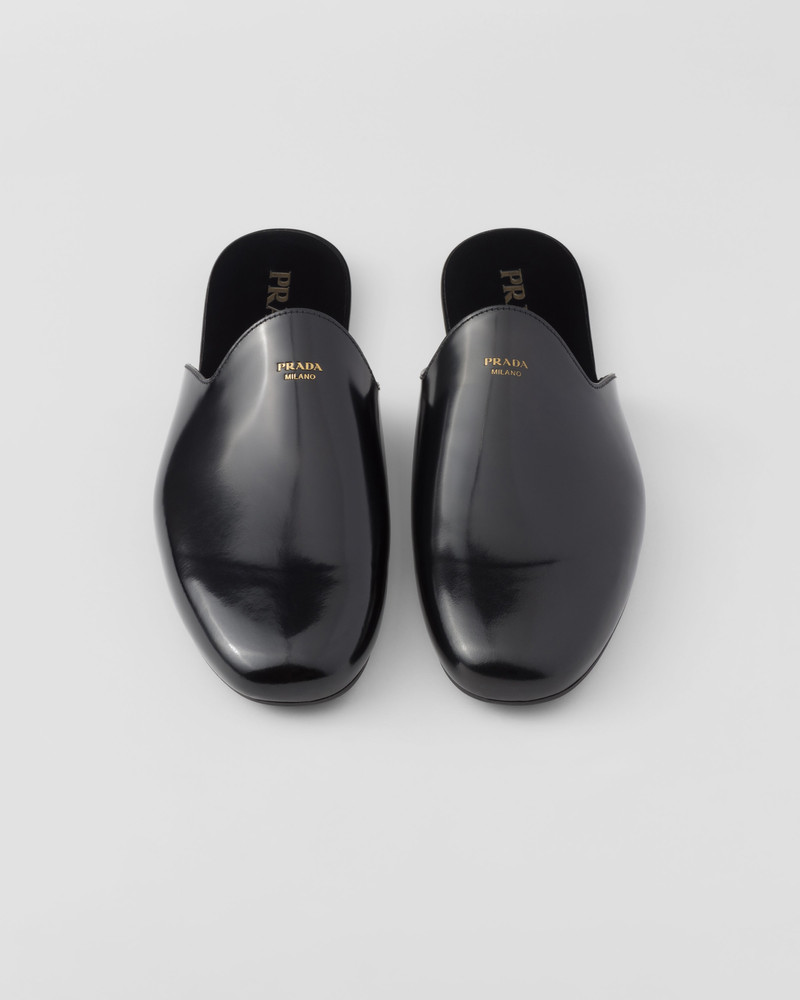 Brushed leather slippers 4