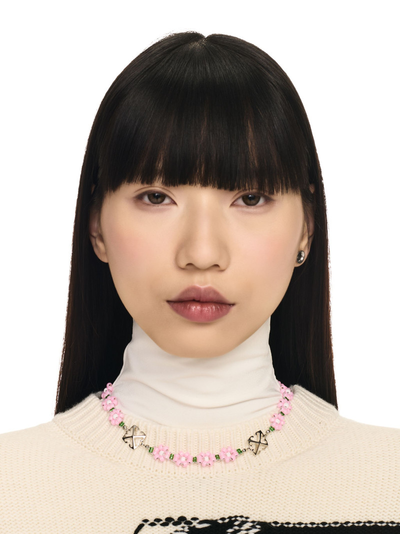 Pink Flowera Beads Chocker 3