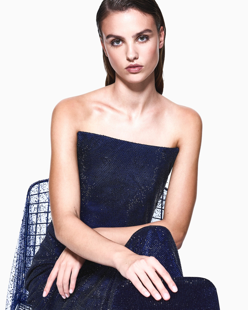 PURE SILK AND RHINESTONE LONG DRESS 5