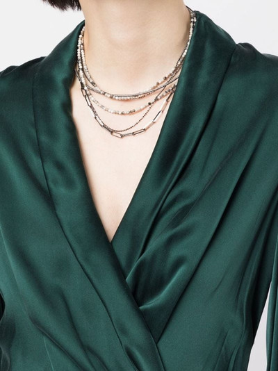 Brunello Cucinelli agate multi-strand necklace outlook