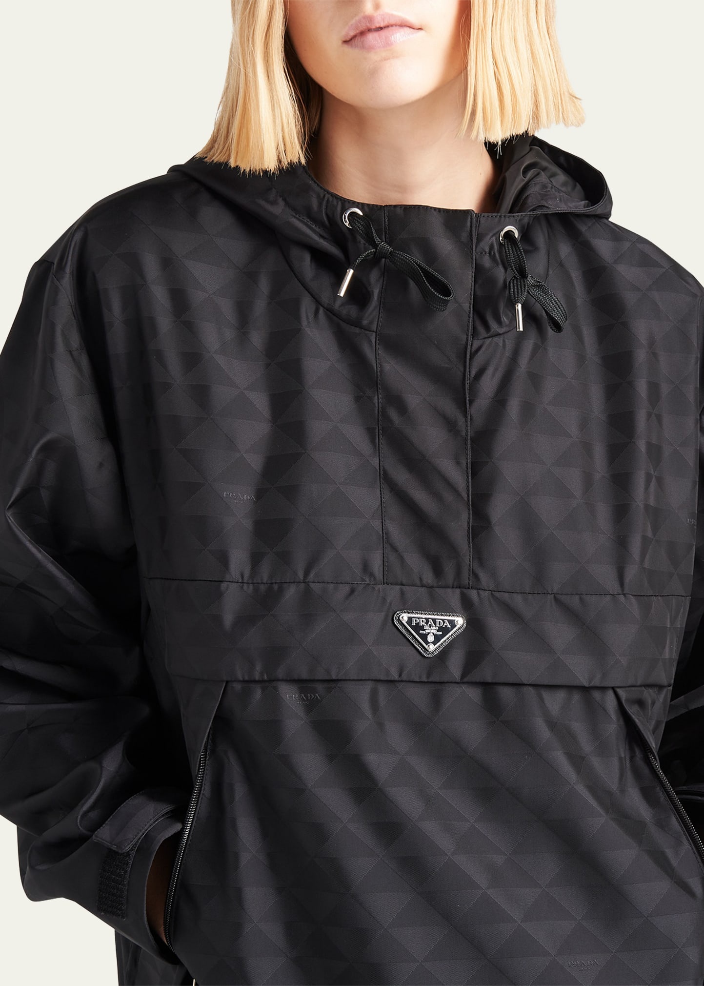 Printed Nylon Waterproof Pullover Windbreaker - 4