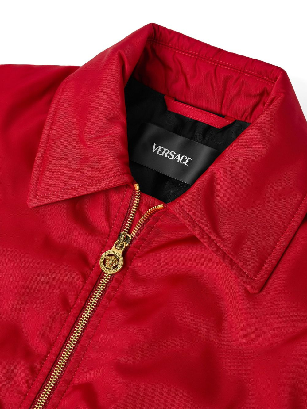 gold-zip ribbed-cuff bomber jacket - 4