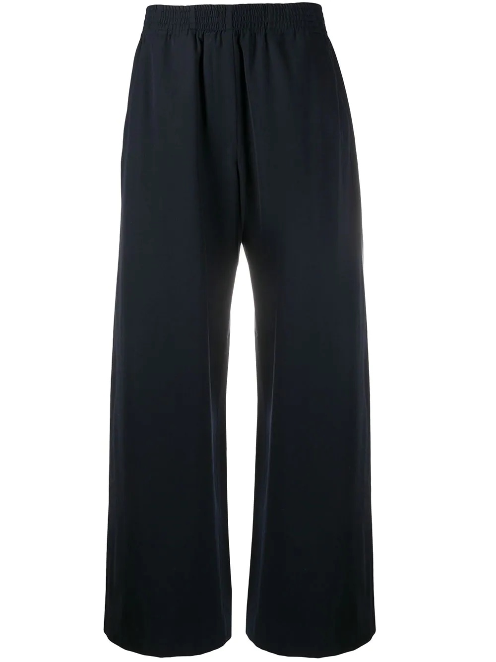 elasticated-waist wool trousers - 1