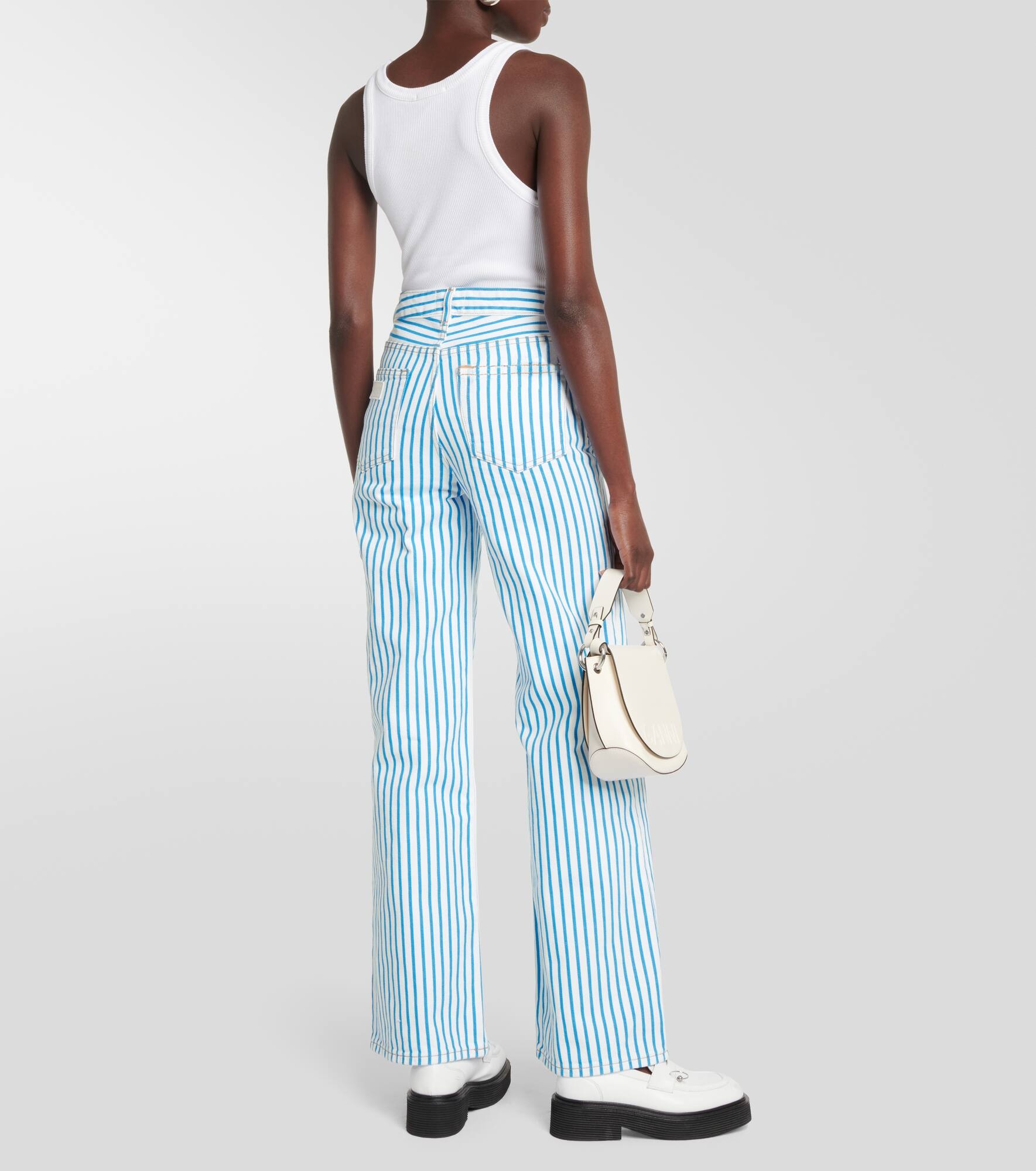 Magny striped high-rise straight jeans - 3